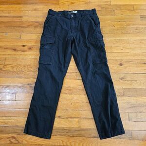 Carhartt Pants Mens 34x32 Black Relaxed Fit Ripstop Cargo Work Pant